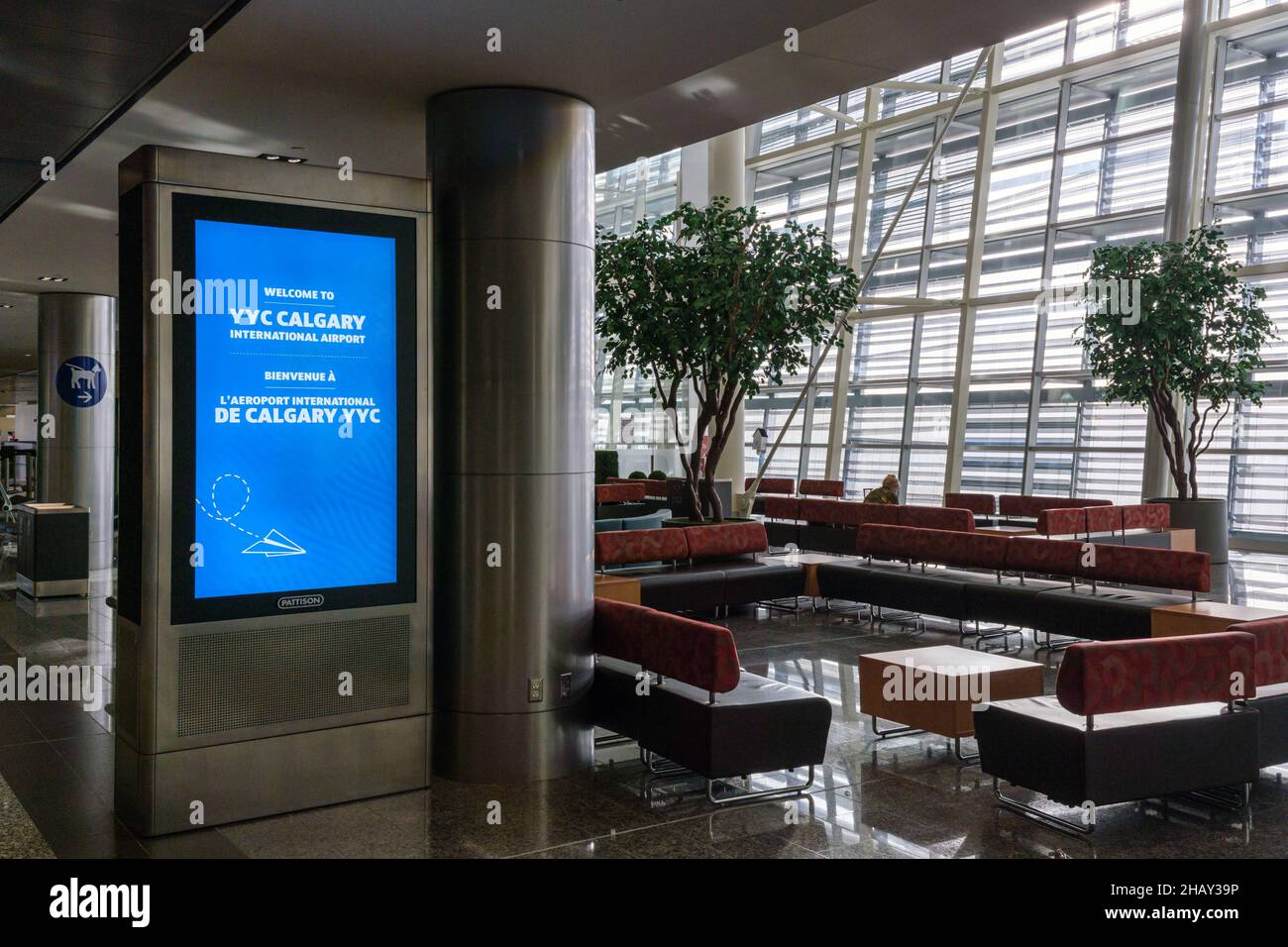 Calgary, Canada - 2 October 2021: Passengers Waiting For Their Flights 