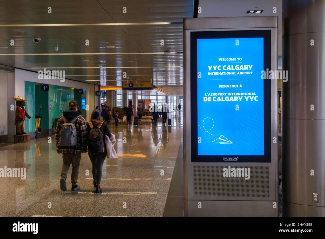 Calgary, Canada 2 October 2021 Passengers waiting for their flights