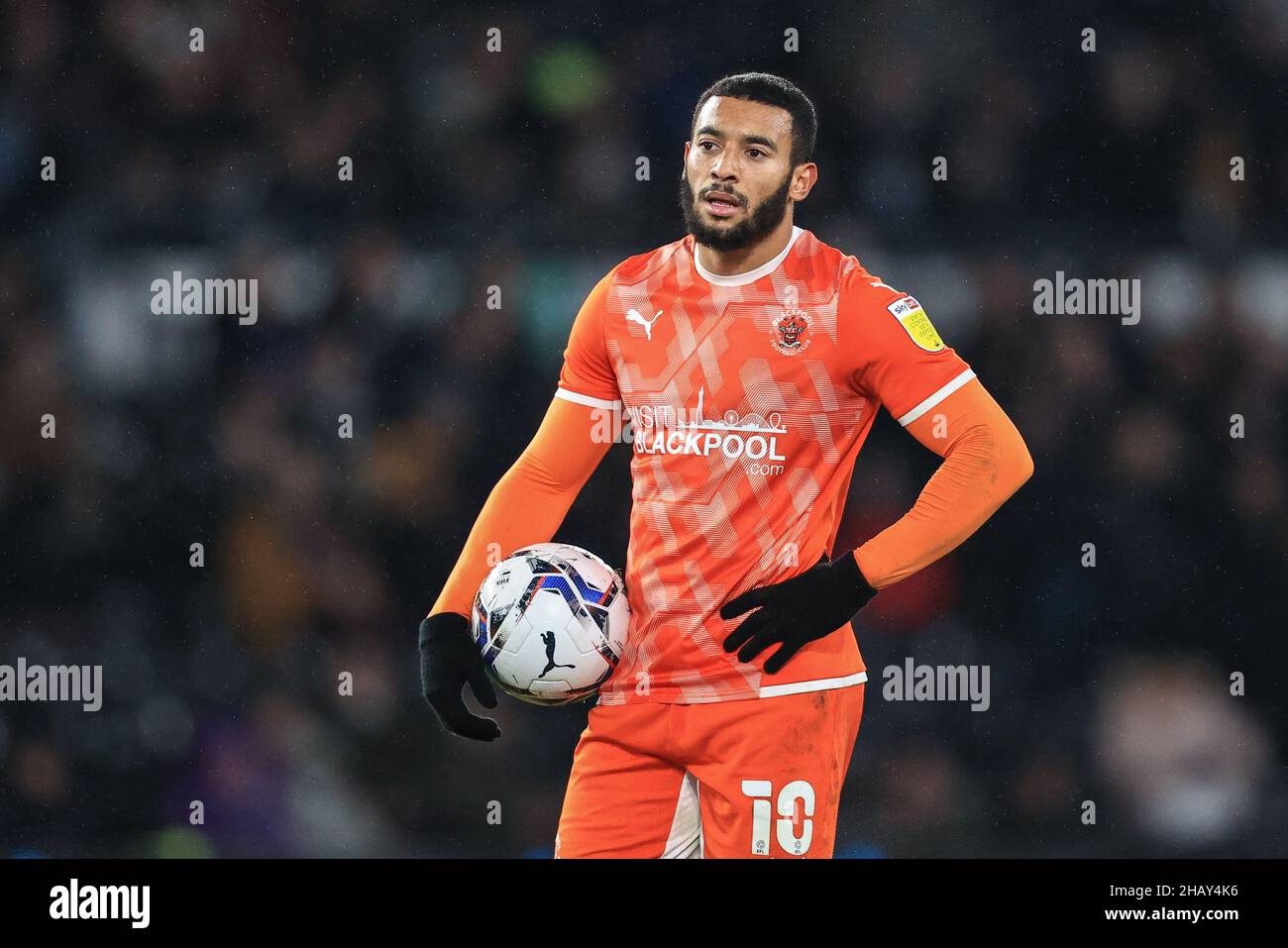 Keshi Anderson #10 of Blackpool during the game Stock Photo