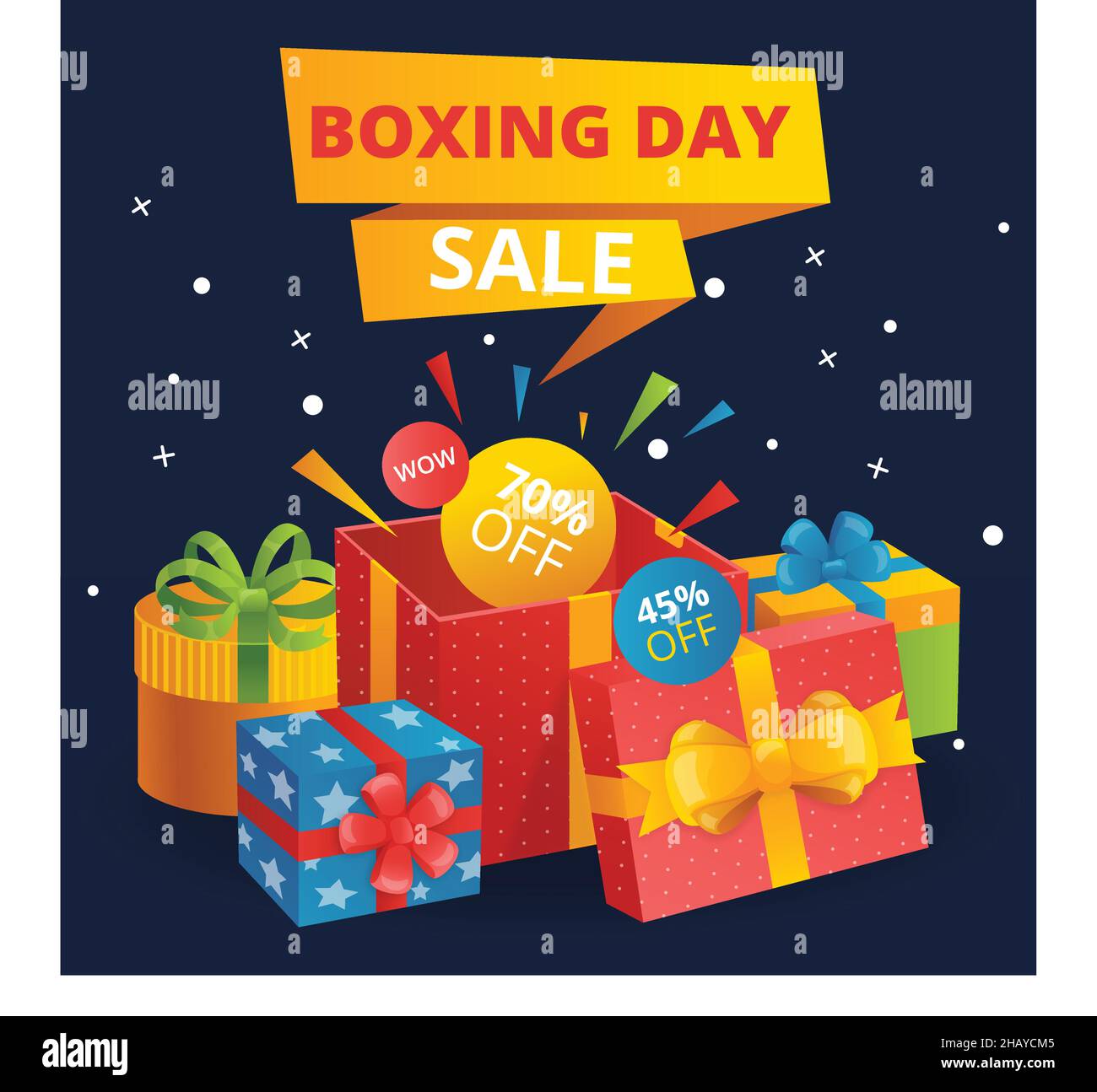 flat boxing day sale vector design illustration Stock Vector