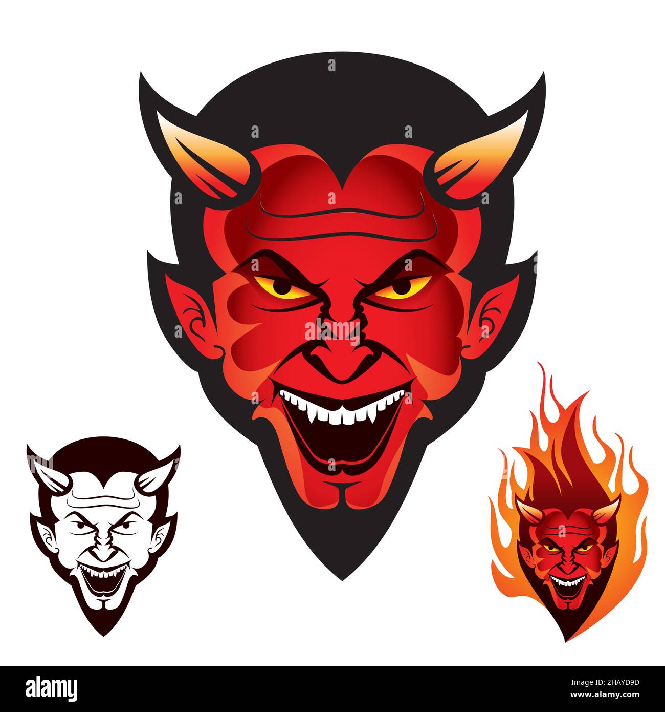 Diablo or Devil head logo, can be used for tshirt, bike club or any other purpose. Stock Vector