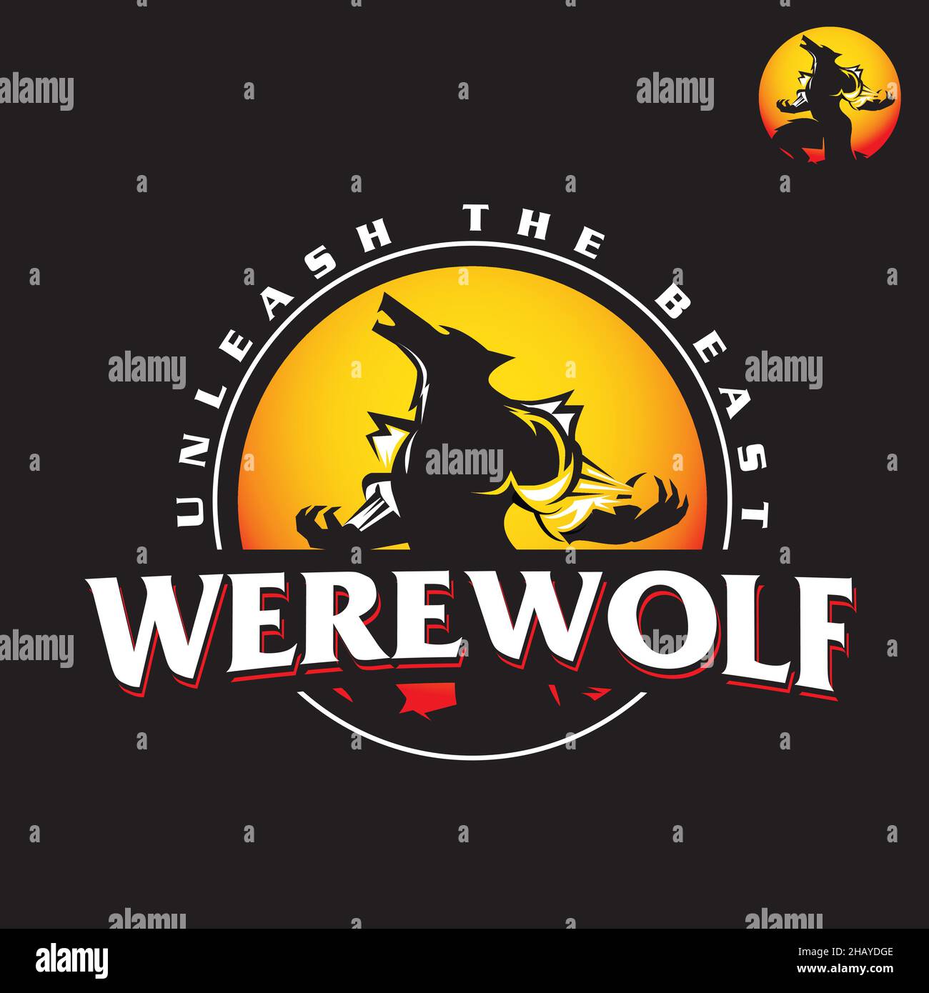 Werewolf logo, this logo has some separated layers between graphic and ...