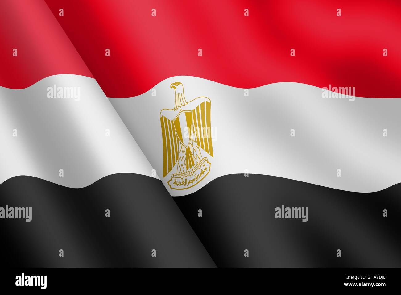 Egypt waving flag 3d illustration wind ripple Stock Photo