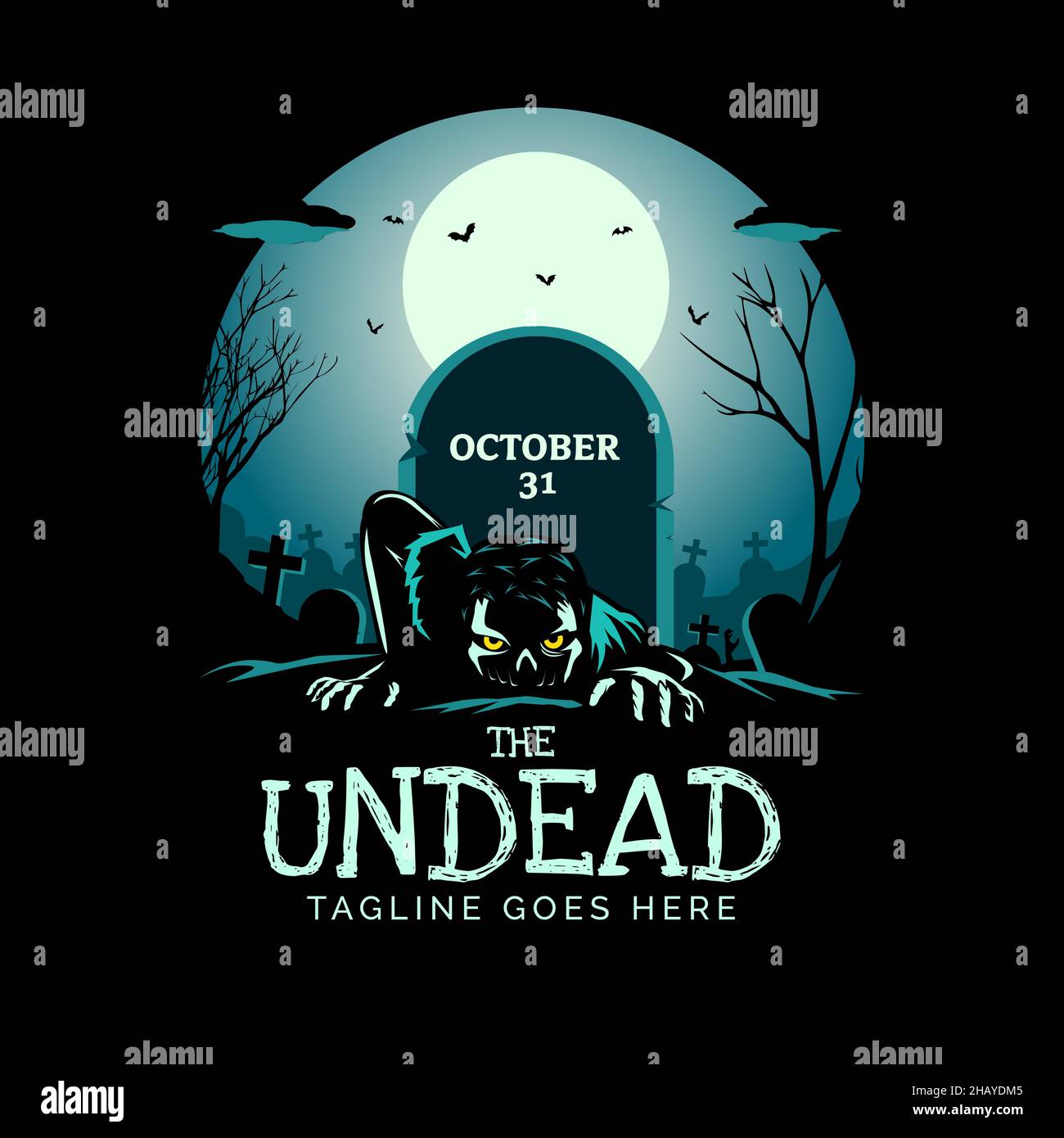 the Undead zombie theme vector illustration can be used as logo, tshirt graphic, or any other purpose Stock Vector