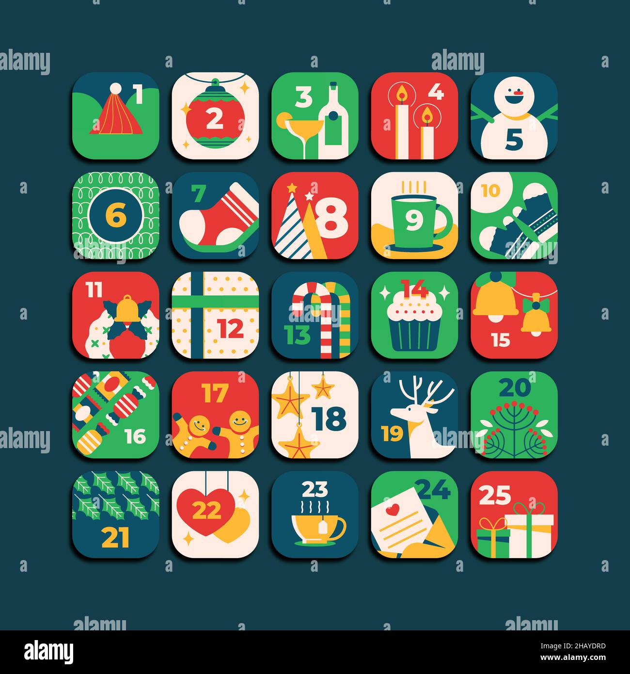 Happy christmas advent calendar Stock Vector Images - Alamy