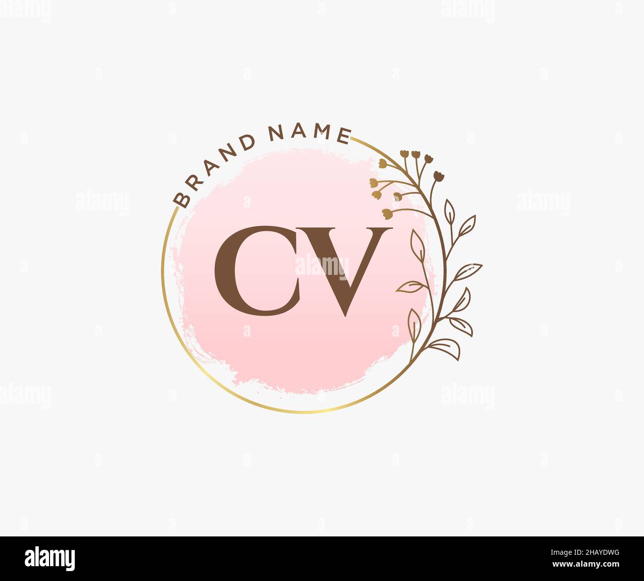 CV feminine logo. Usable for Nature, Salon, Spa, Cosmetic and Beauty Logos. Flat Vector Logo Design Template Element. Stock Vector