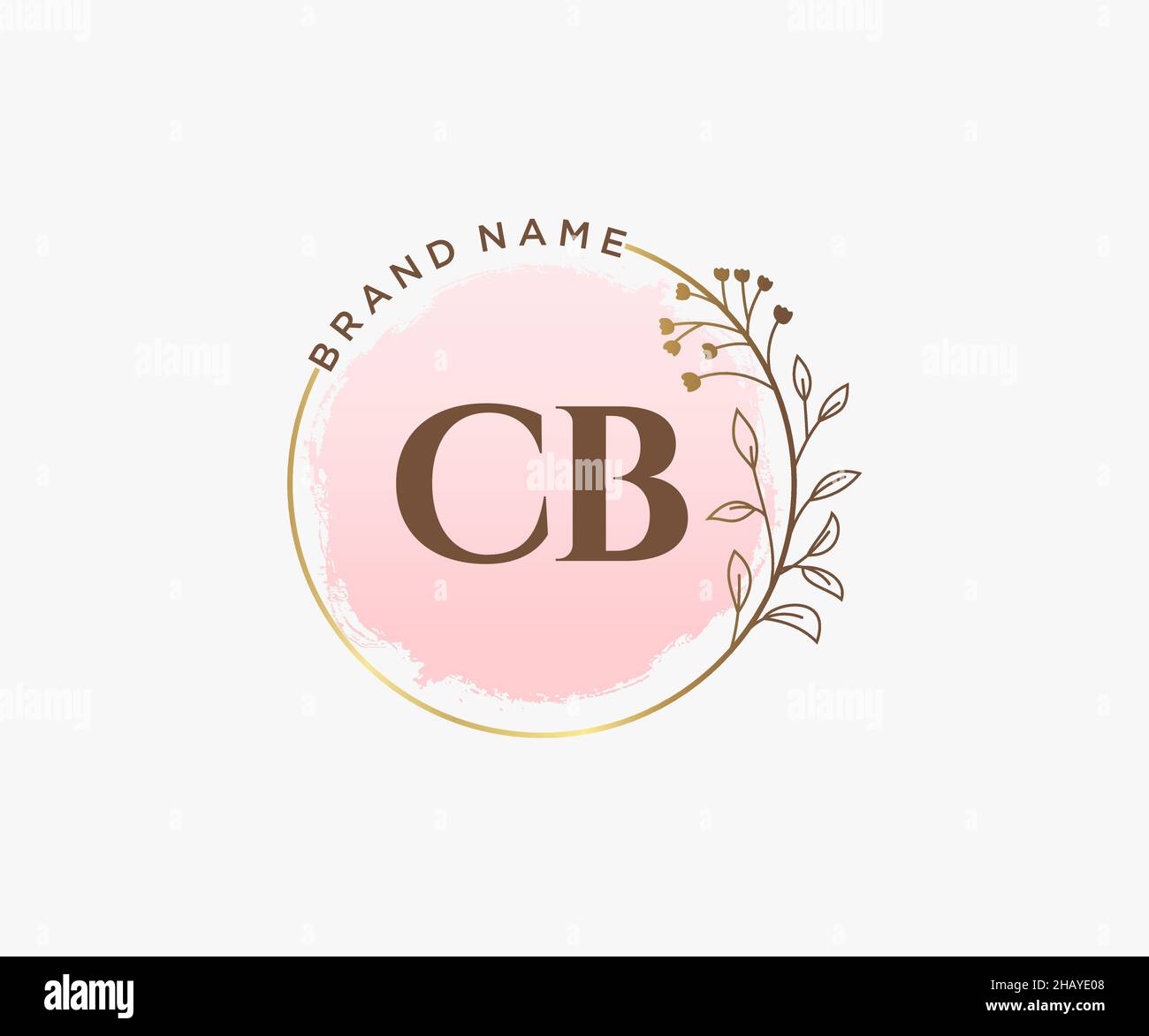 CB feminine logo. Usable for Nature, Salon, Spa, Cosmetic and Beauty Logos. Flat Vector Logo Design Template Element. Stock Vector