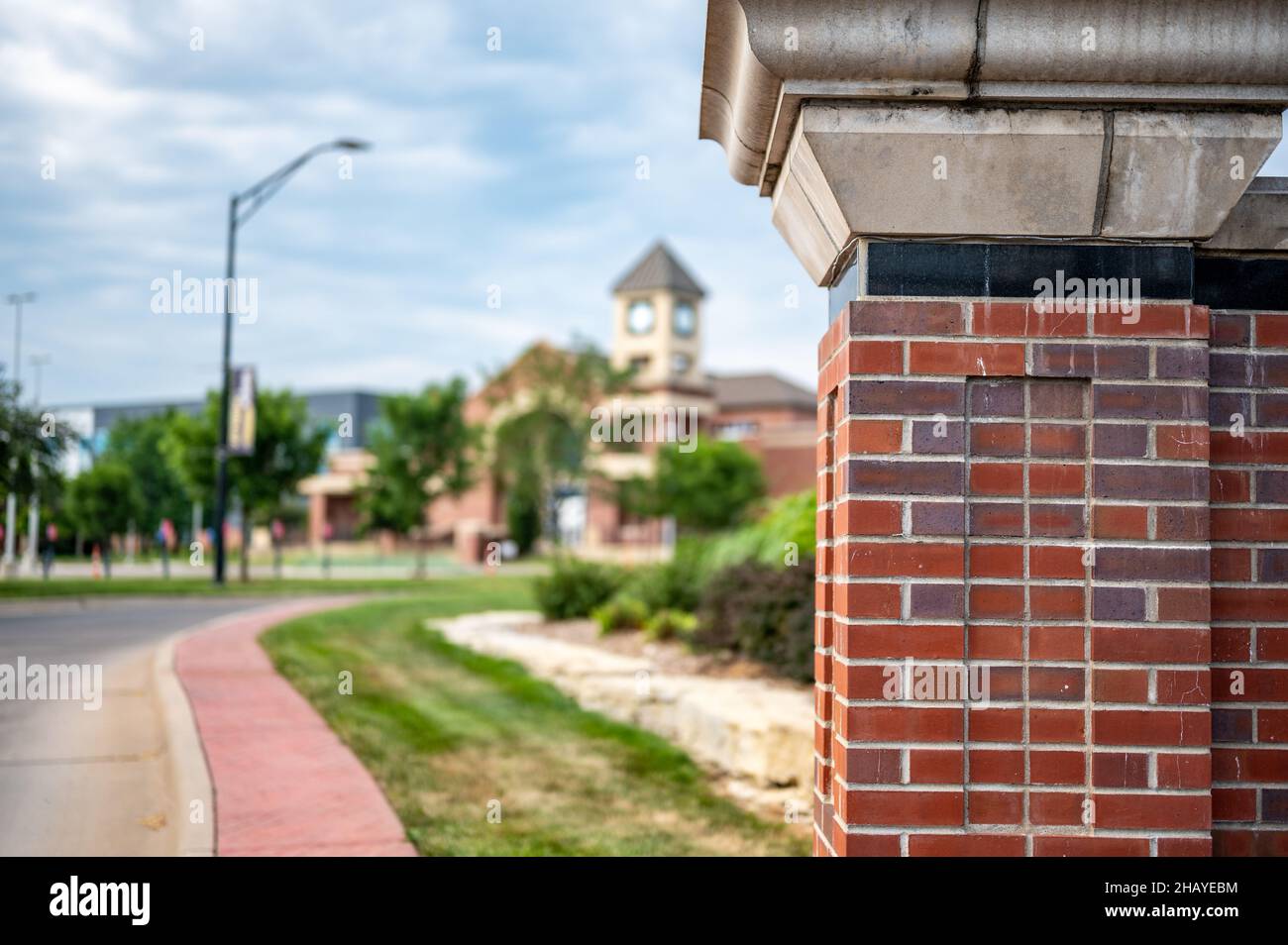 Wichita, Kansas, USA: 6-2021: Main entrance sign to Wichita State University central campus Stock Photo