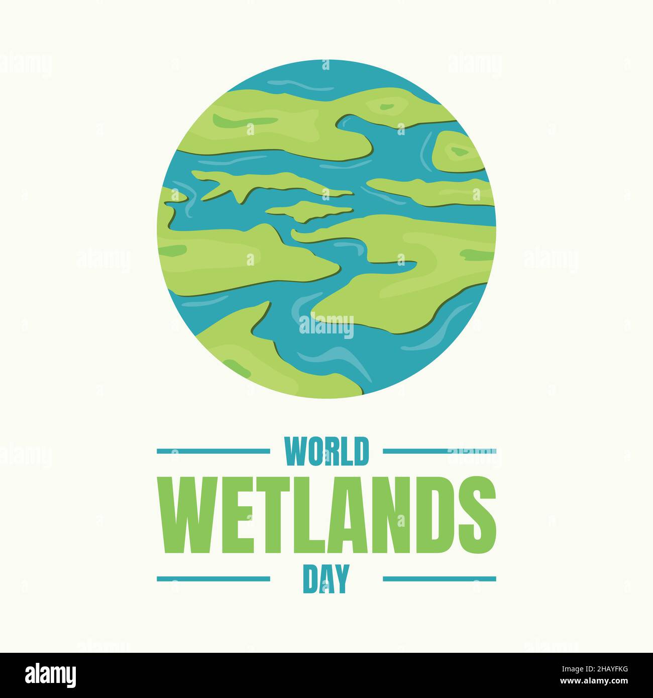 World Wetland Day vector background design template. Vector illustration EPS.8 EPS.10 Stock Vector