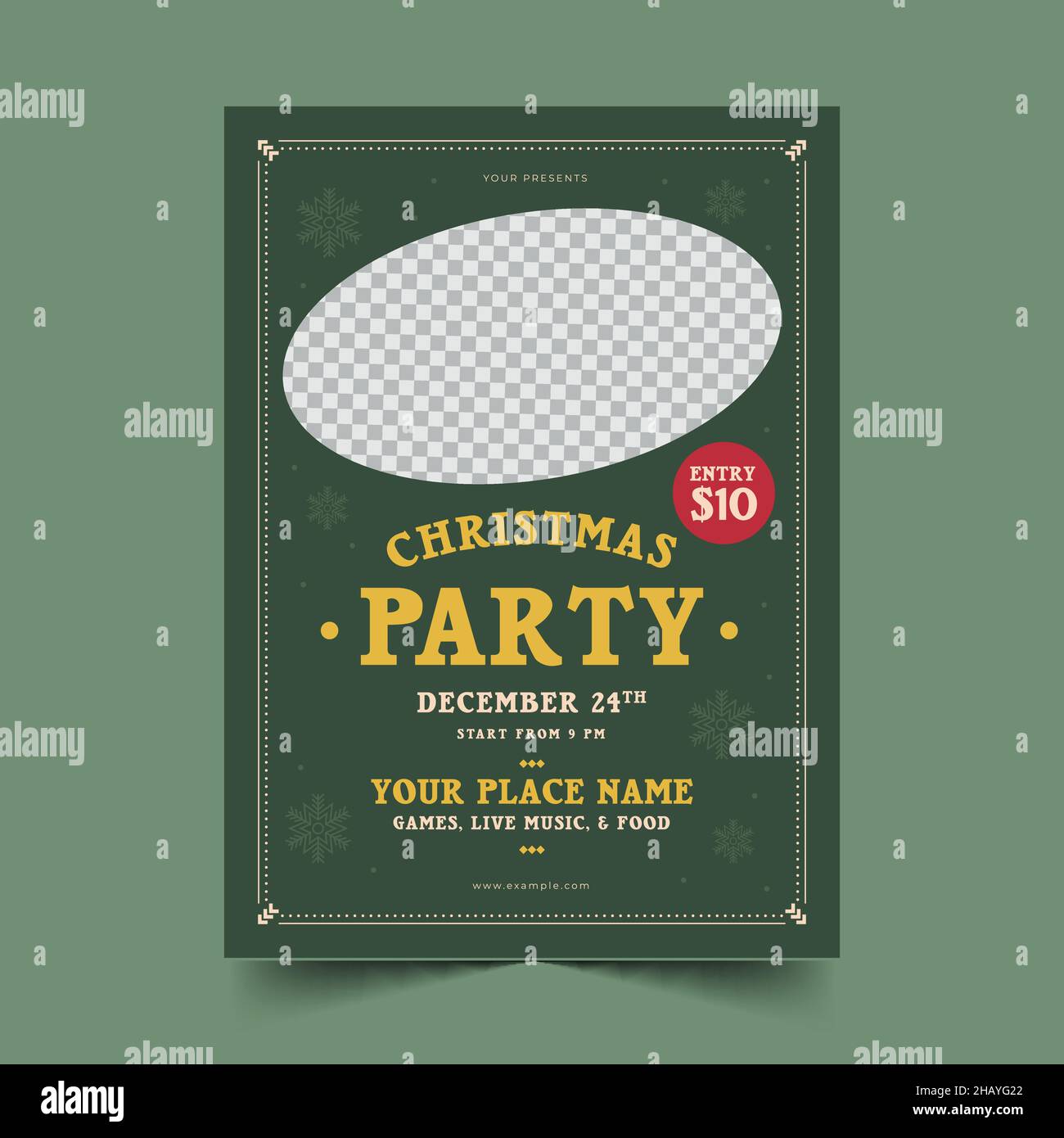 christmas party poster template vector design illustration Stock Vector