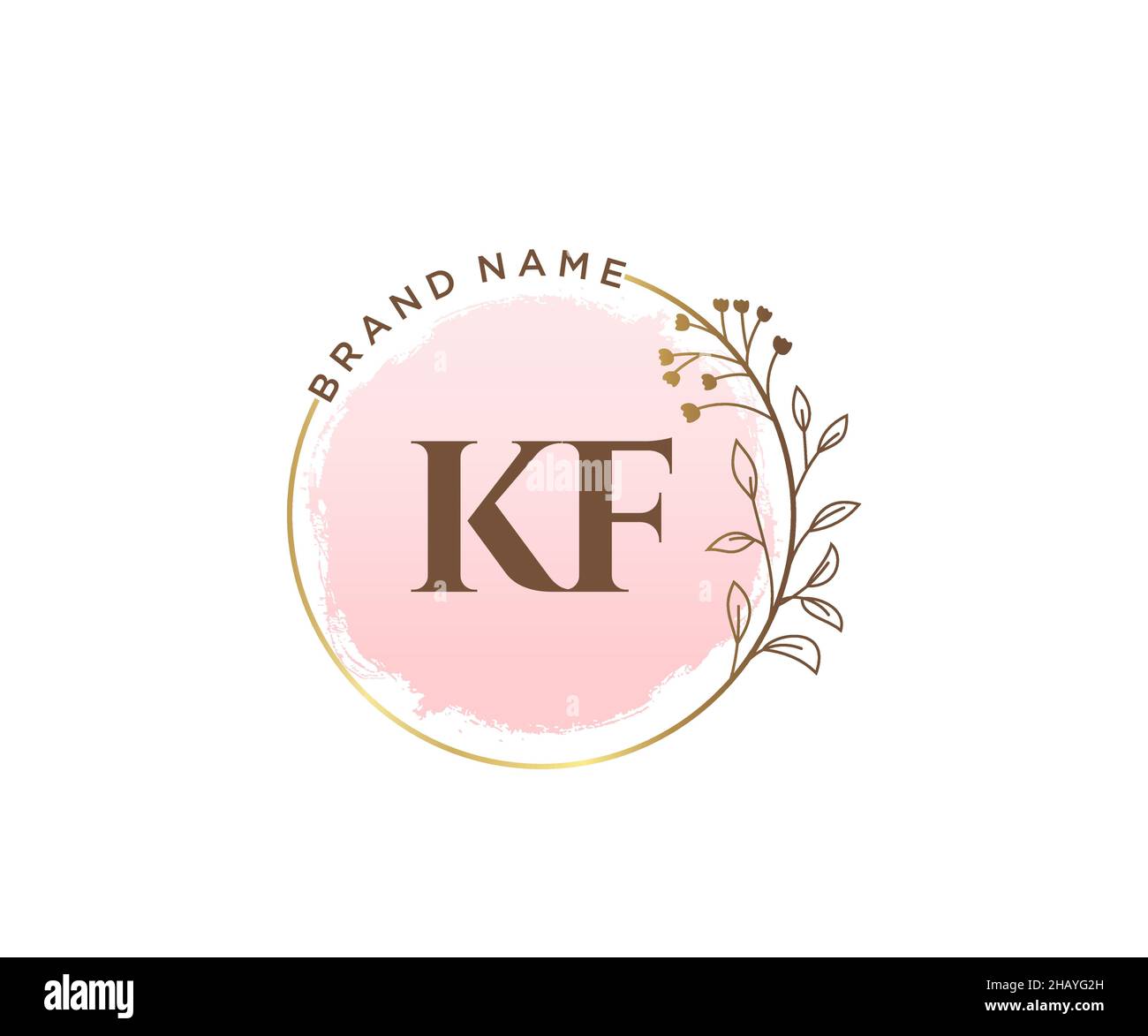 KF feminine logo. Usable for Nature, Salon, Spa, Cosmetic and Beauty ...