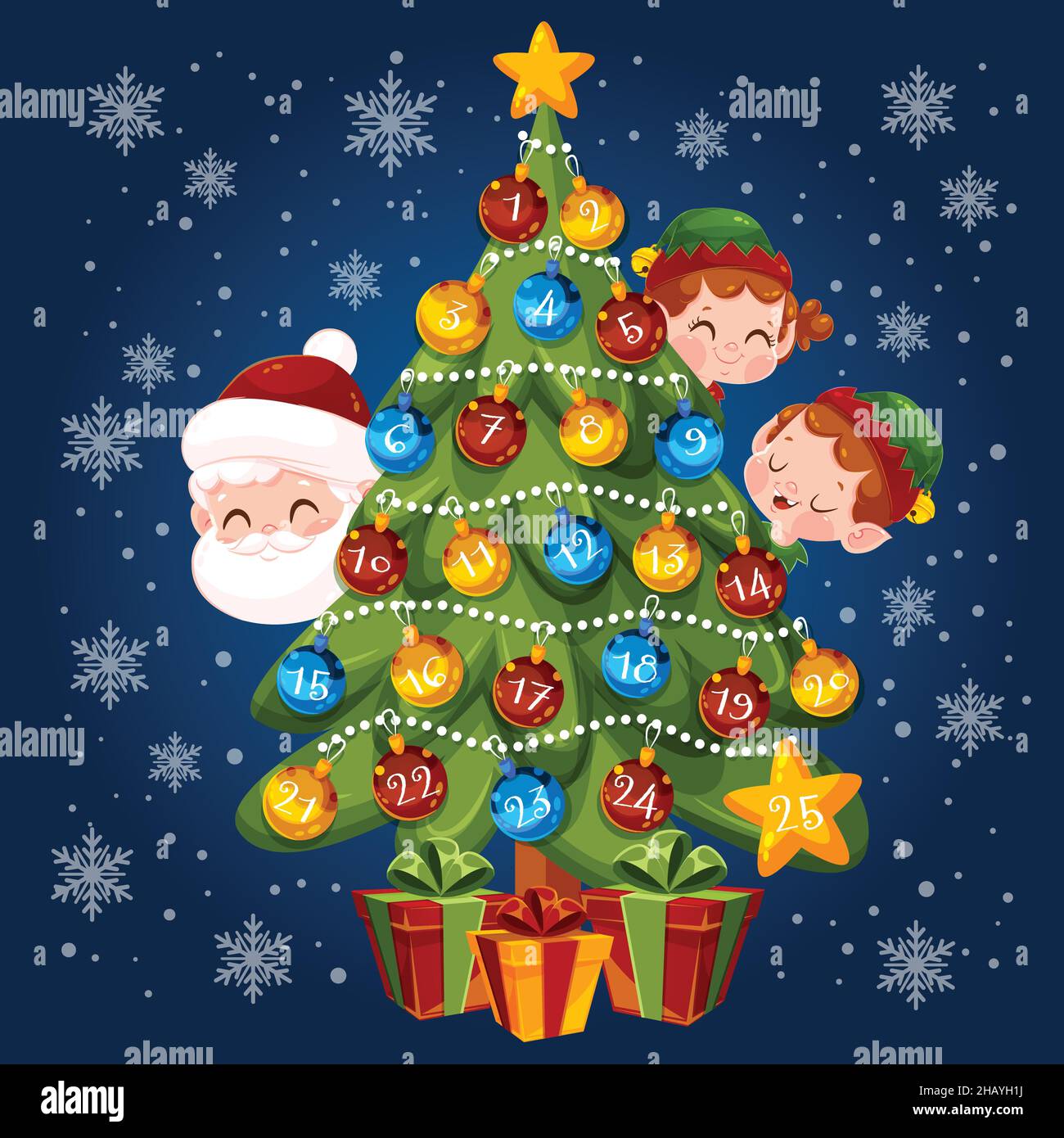 flat advent calendar vector design illustration Stock Vector Image ...