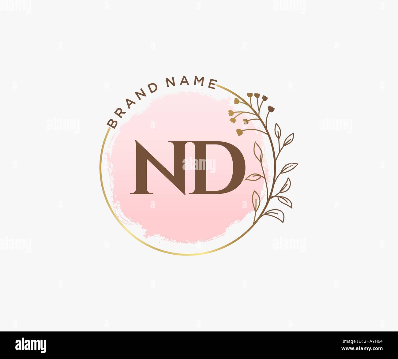 ND feminine logo. Usable for Nature, Salon, Spa, Cosmetic and Beauty Logos. Flat Vector Logo Design Template Element. Stock Vector