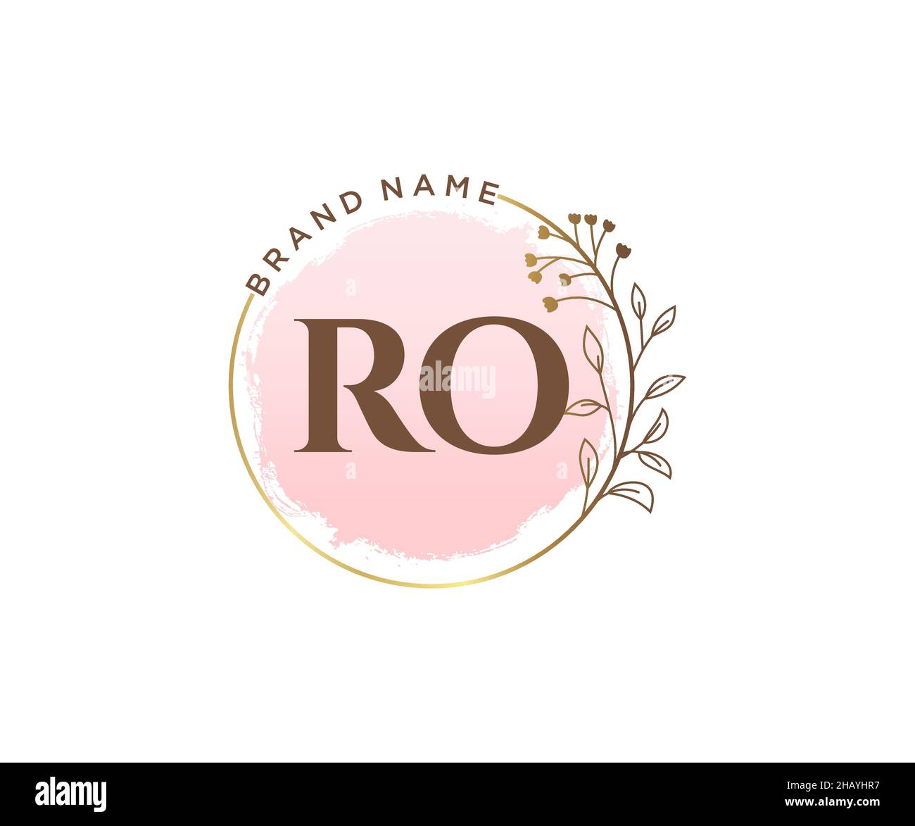 Female Roo Logo RO feminine logo. Usable for Nature, Salon, Spa, Cosmetic and Beauty ...