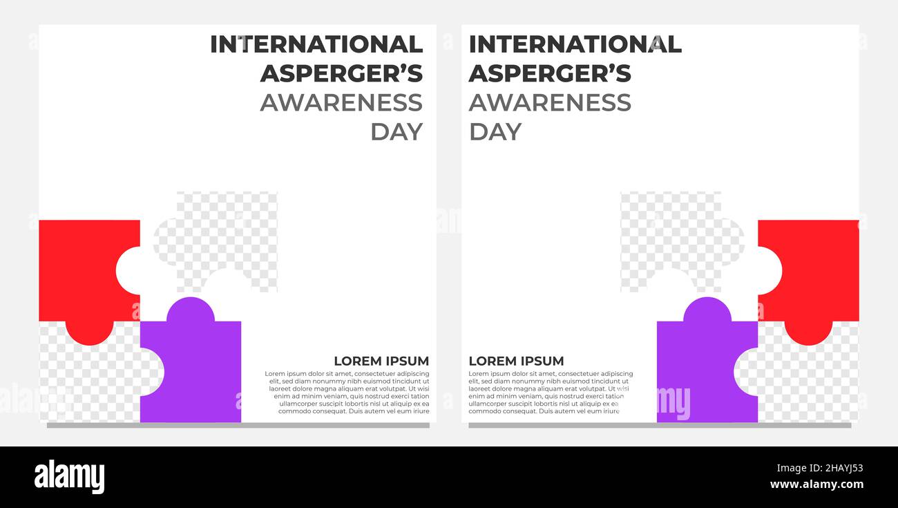international aspergers awareness day social media post design Stock ...