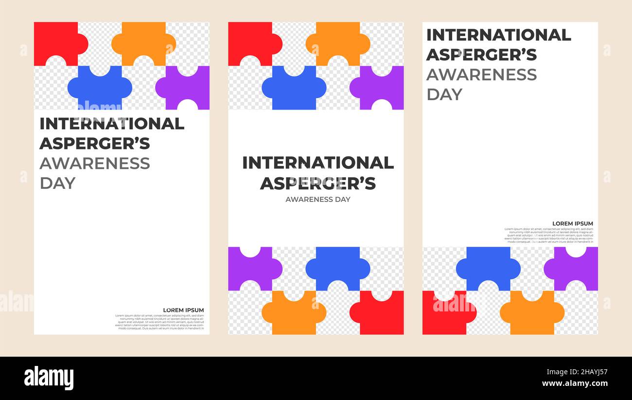 international aspergers awareness day social media stories design Stock ...