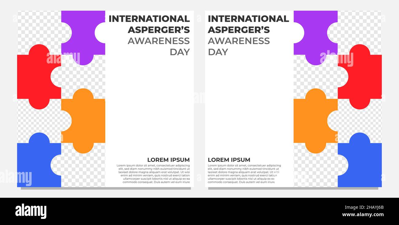 international aspergers awareness day social media post design Stock ...
