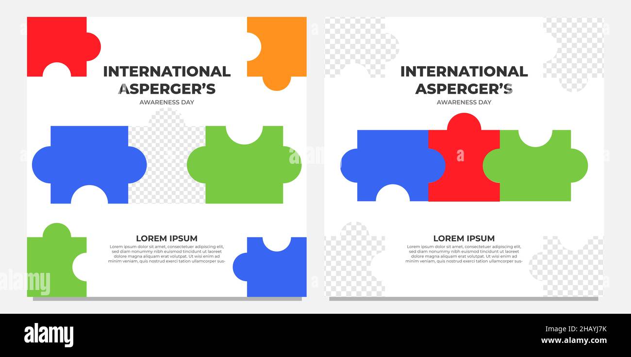 international aspergers awareness day social media post design Stock ...