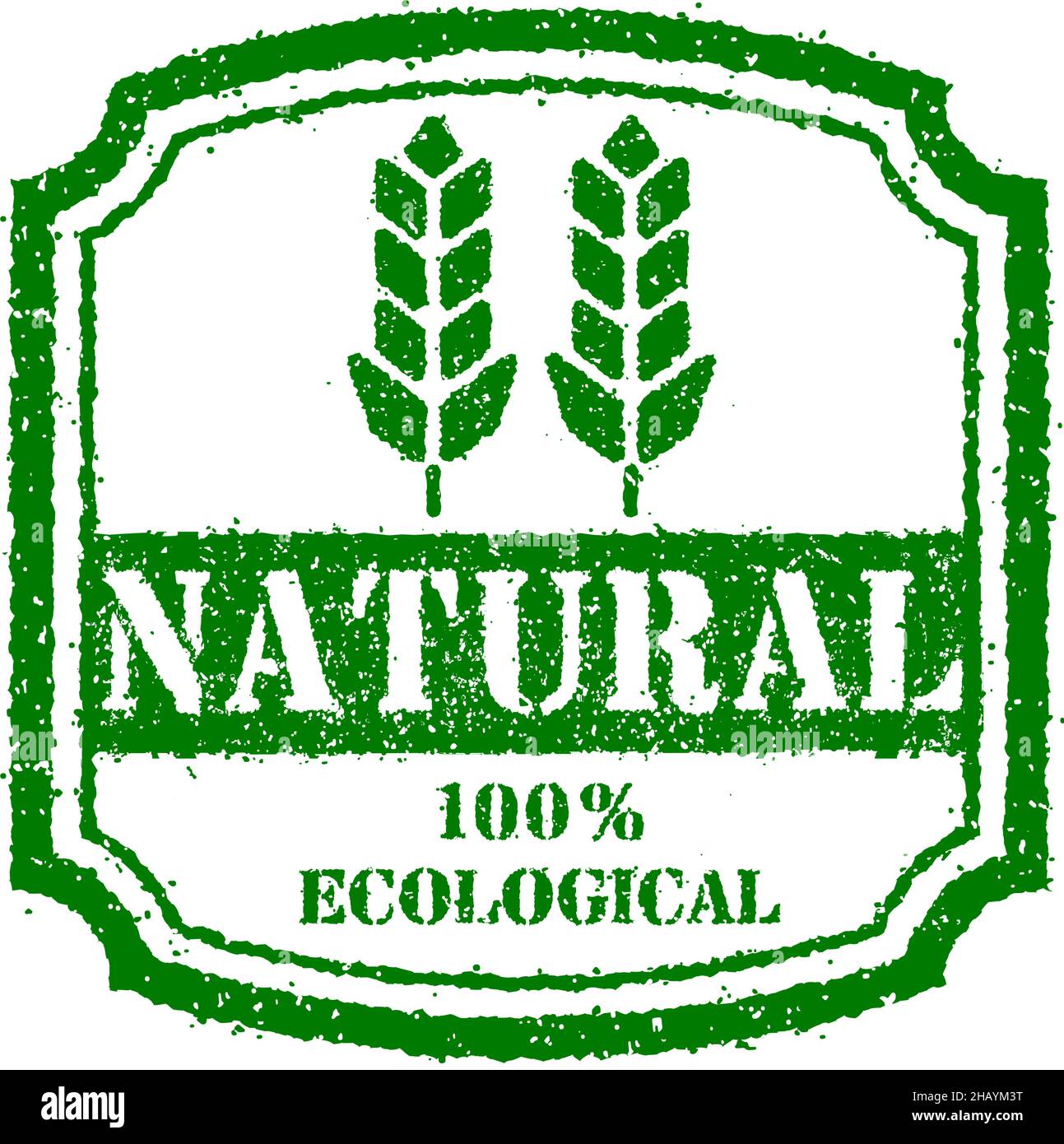 Organic, healthy natural and eco product stamp label illustration Stock ...