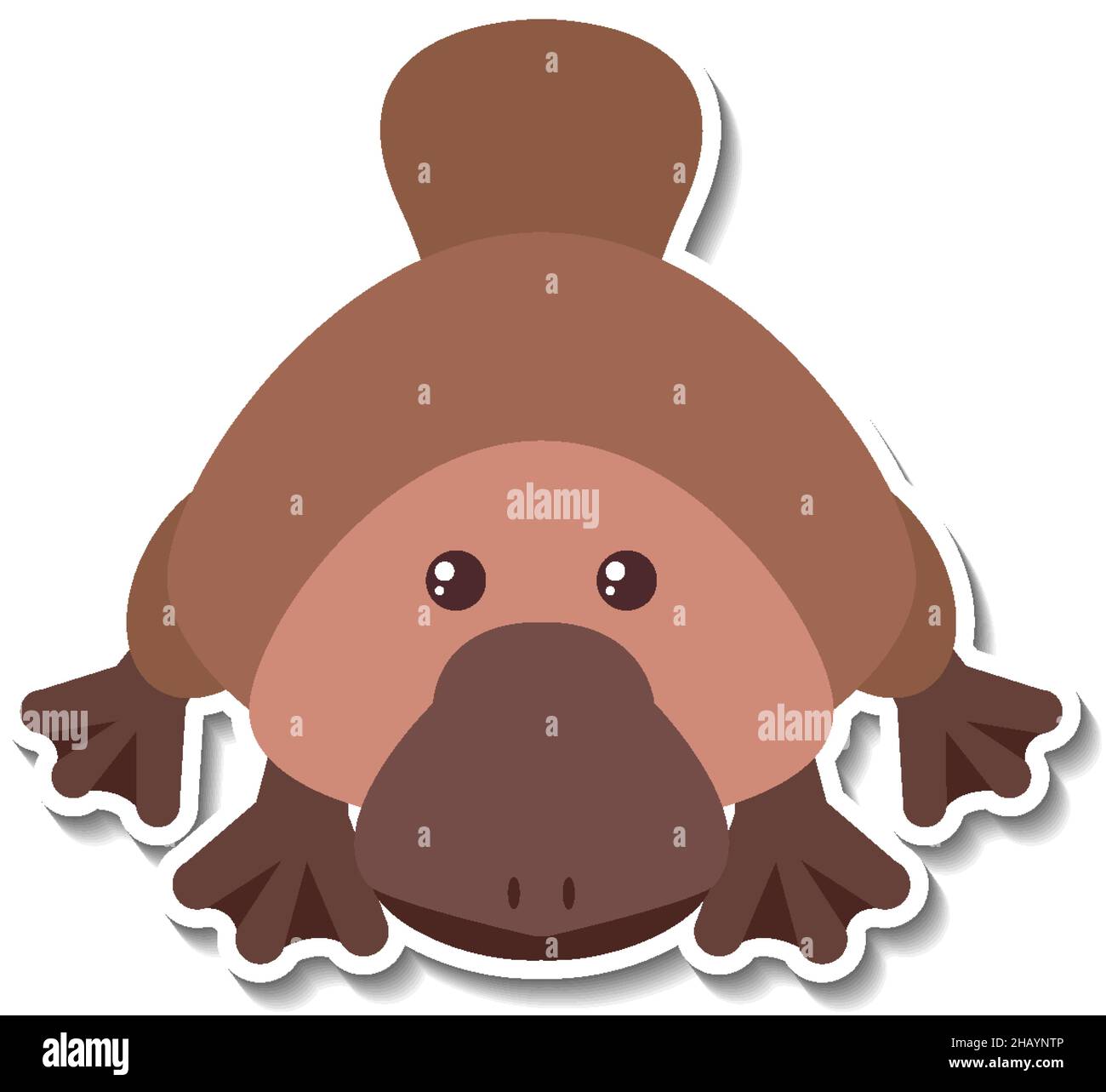 Cute platypus animal cartoon sticker illustration Stock Vector Image & Art  - Alamy