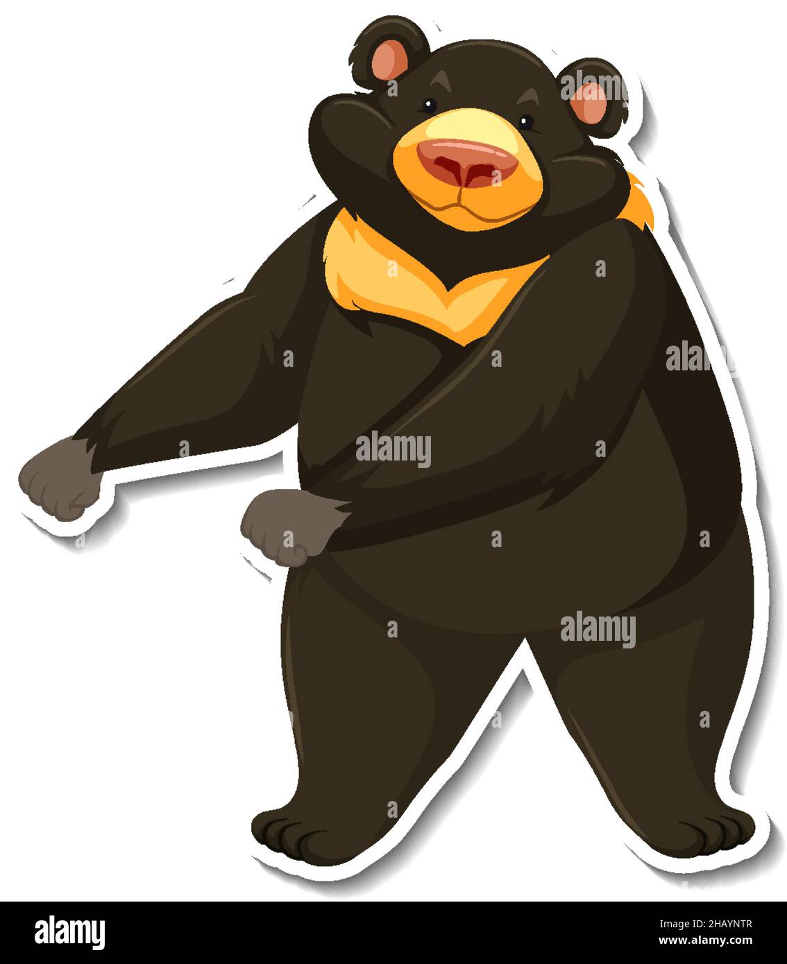 Asian black bear animal cartoon sticker illustration Stock Vector Image ...