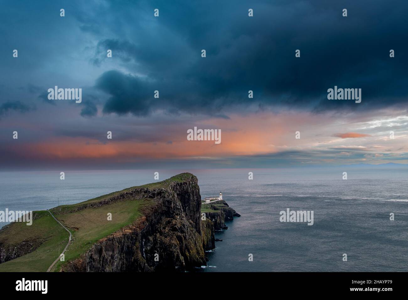 Neist Point Lighthouse, Neist Point, Isle of Skye, Inner Hebrides, Scotland, UK Stock Photo