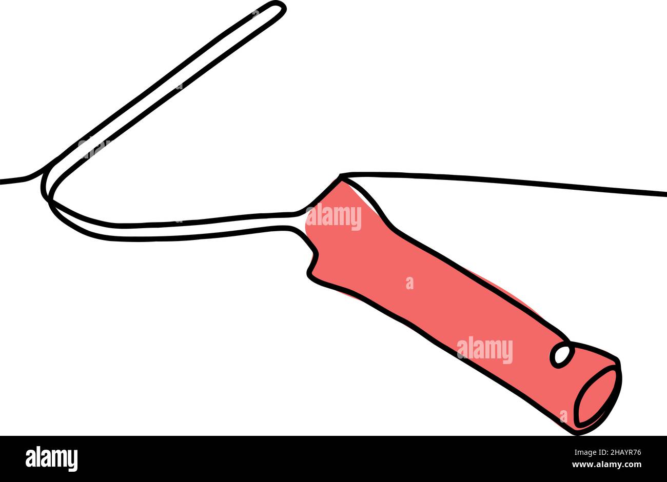 Continuous drawing line of roller handle Stock Vector
