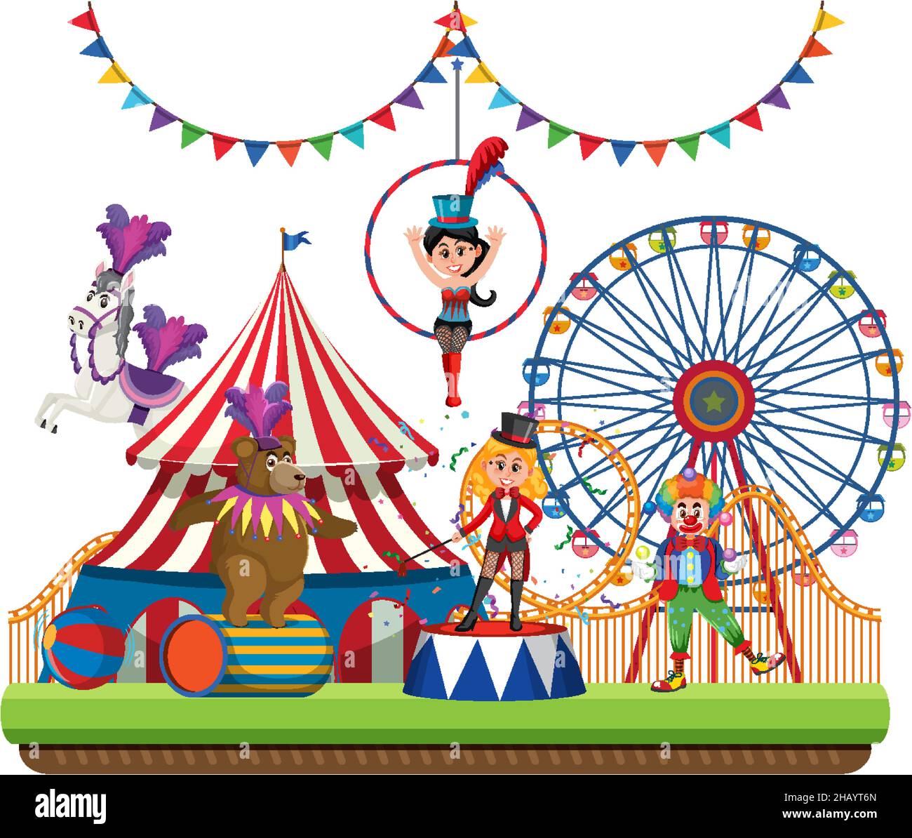 Circus theme park on isolated background illustration Stock Vector ...