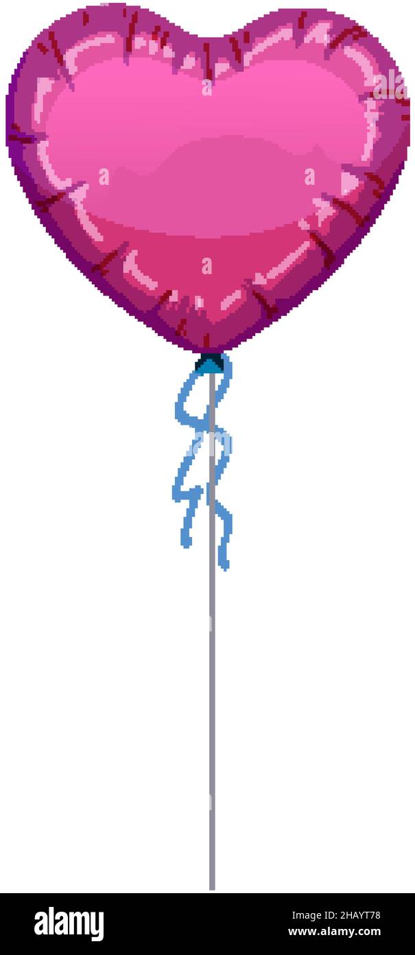 Pink heart balloon isolated illustration Stock Vector Image & Art - Alamy