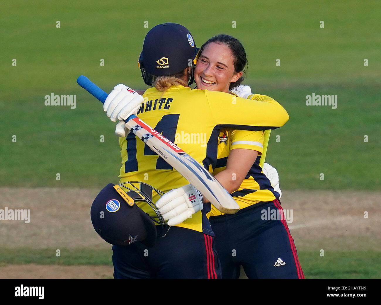 File photo dated 04-09-2021 of South East Stars Alice Capsey (right). The Surrey 17-year-old starred in the inaugural Hundred tournament in 2020 and was crowned the PCA’s Women’s Young Player of the Year. Having been granted her first professional contract, Capsey will be targeting more headline-grabbing antics in the Hundred, as well as cementing her status as one of her country’s brightest prospects. Issue date: Thursday December 16, 2021. Stock Photo