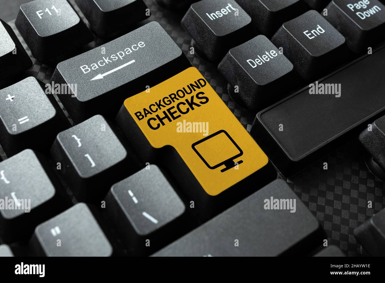 Text caption presenting Background Checks. Word for looking up ...