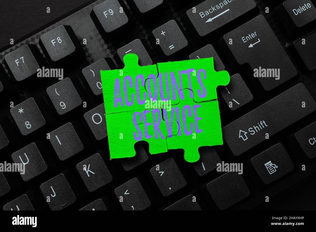 Text sign showing Accounts Service. Business concept accessing list of ...