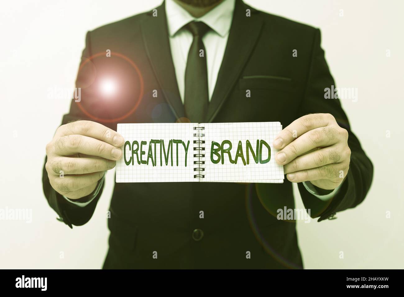 Text sign showing Creativity Brand. Word for design name or feature