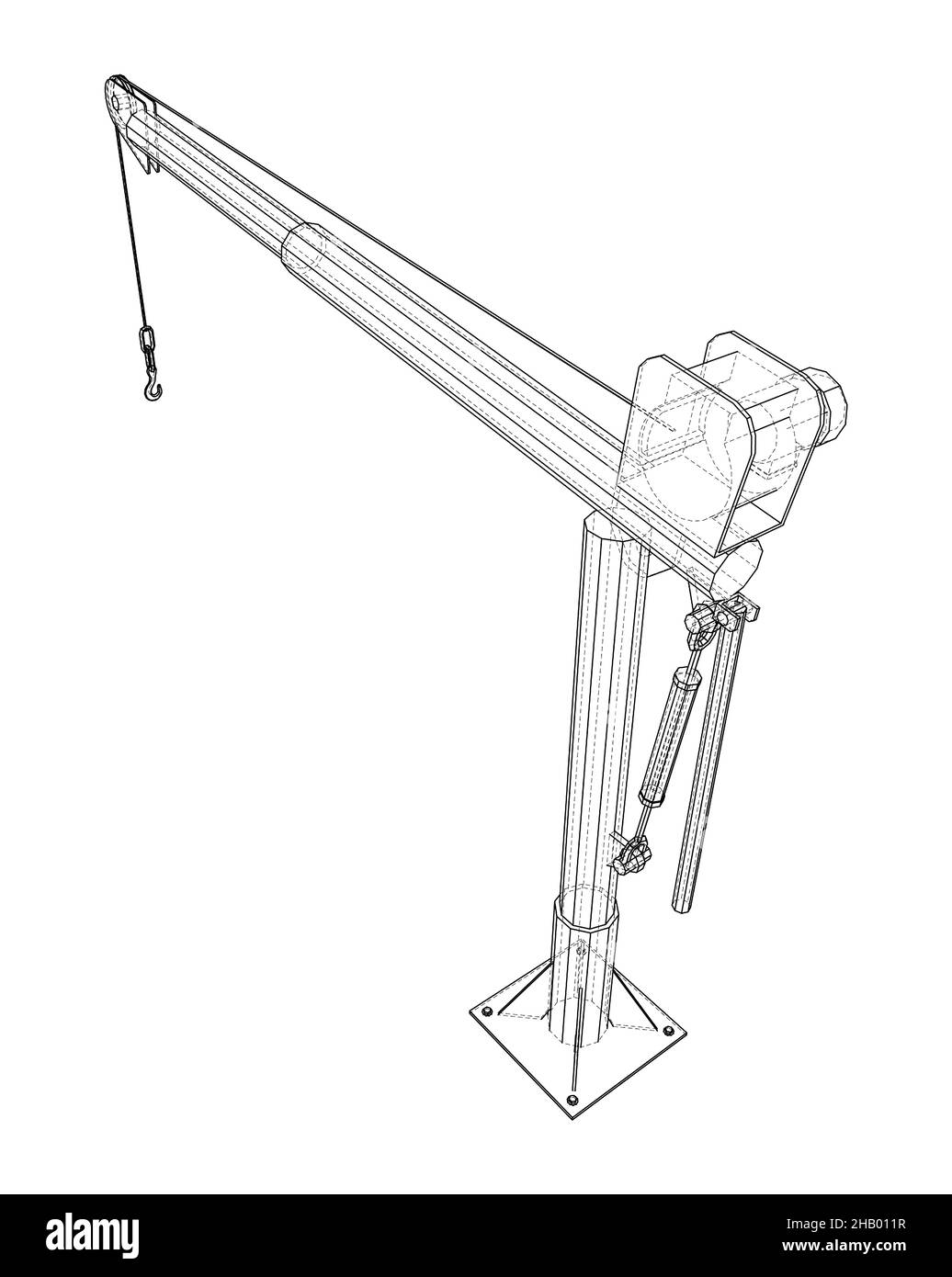 Davit or crane for boat. 3d illustration Stock Photo Alamy