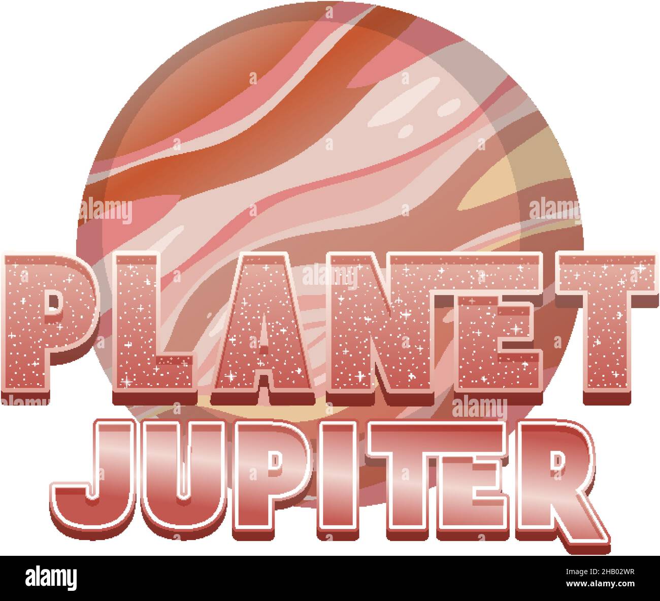 Jupiter word logo design with Jupiter illustration Stock