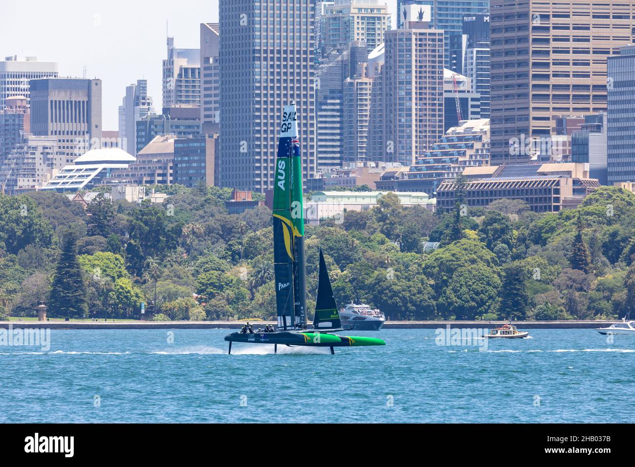 SailGP returns to Sydney harbour on 17th/18th December for the seventh event of season 2, pictured Season 1 champions Australia SailGP team helmed by Stock Photo