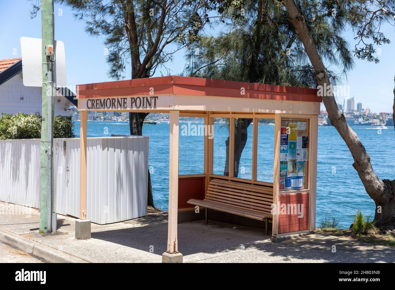 Traditional Sydney bus shelter providing rain and sun protection