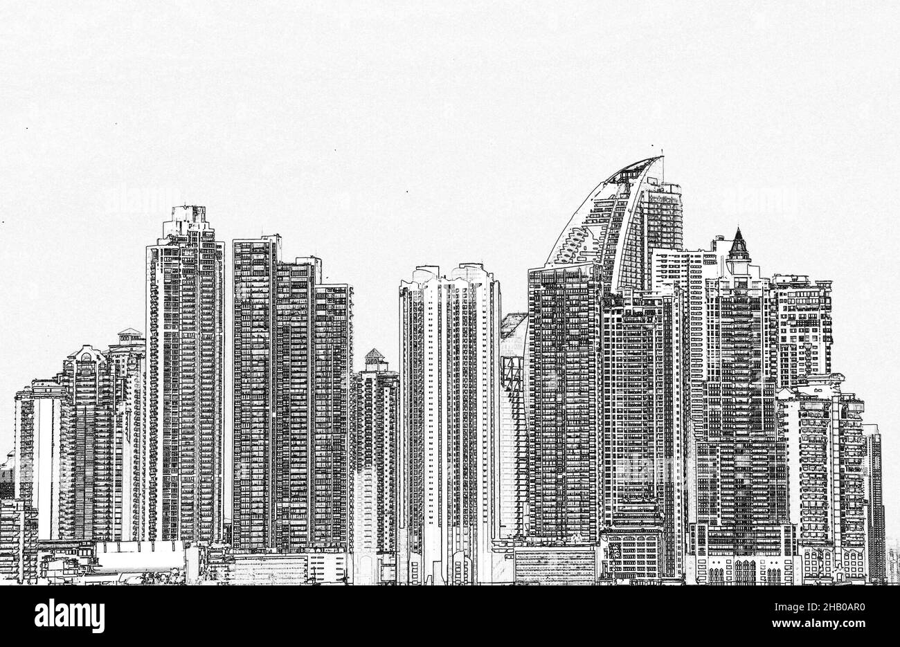 Panama city skyline Black and White Stock Photos & Images - Alamy