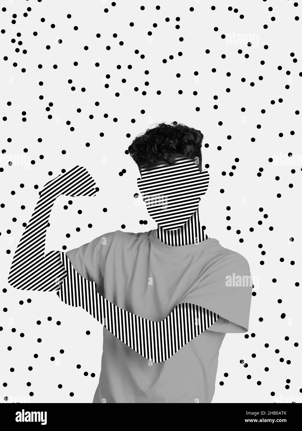 Creative design of man with blank face space, faceless isolated over ...