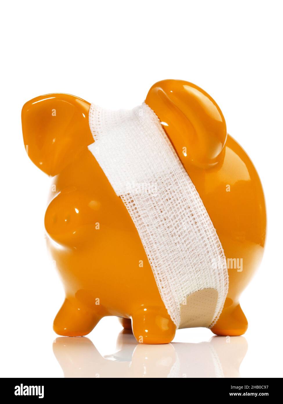 Piggy Bank with Bandage isolated on white Background Stock Photo - Alamy