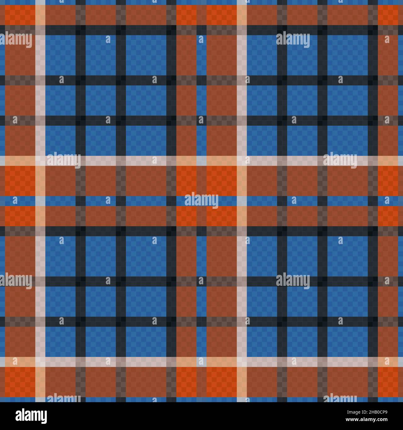 Rectangular seamless vector pattern as a tartan plaid in blue, grey and brown hues, texture for flannel shirt, plaid, tablecloths, clothes, blankets a Stock Vector