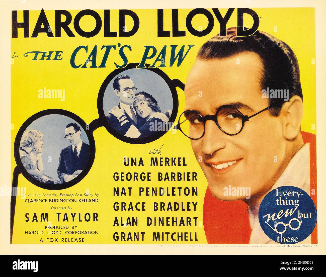 HAROLD LLOYD in THE CAT'SPAW (1934), directed by SAM TAYLOR. Credit