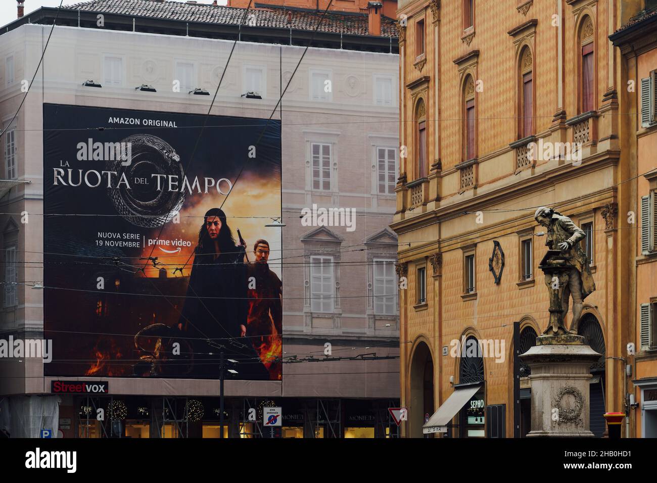 Bologna, Italy The Wheel Of Time series billboard public display. Day
