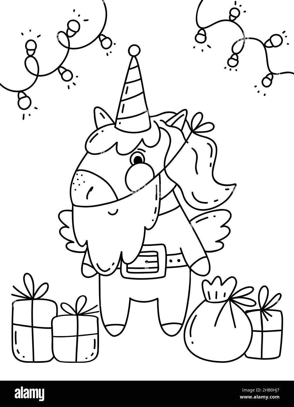 88  Coloring Pages Unicorn Christmas  Latest HD