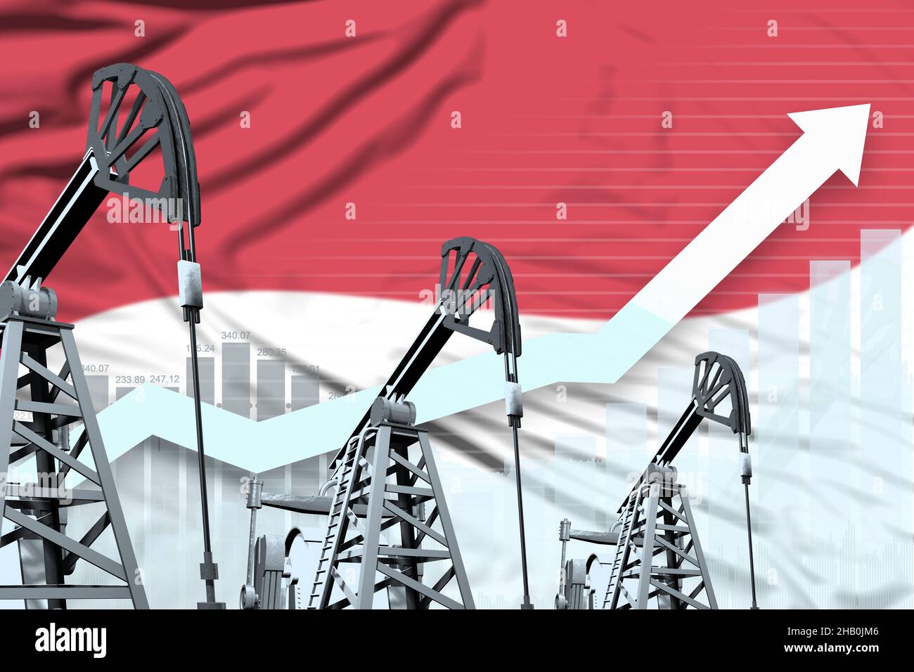 Monaco oil industry concept, industrial illustration - rising up chart ...