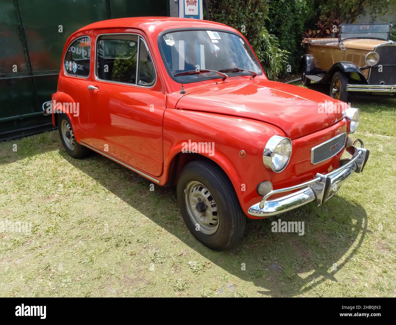 LOMAS DE ZAMORA - BUENOS AIRES, ARGENTINA - Dec 05, 2021: red Fiat 600 ...