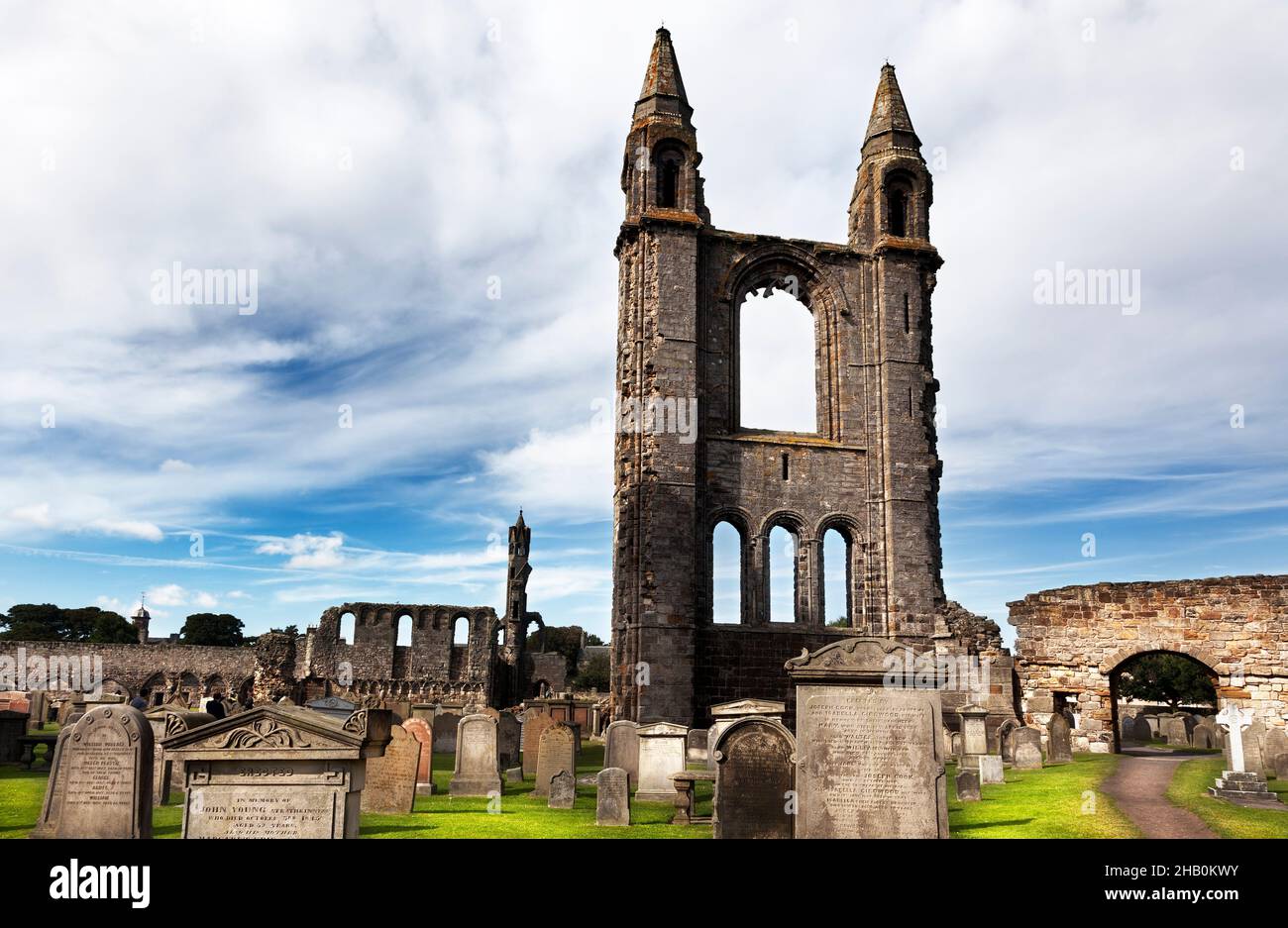 St Andrews, ScotlandSeptember 14, 2013 Tourist visiting Ruin of St