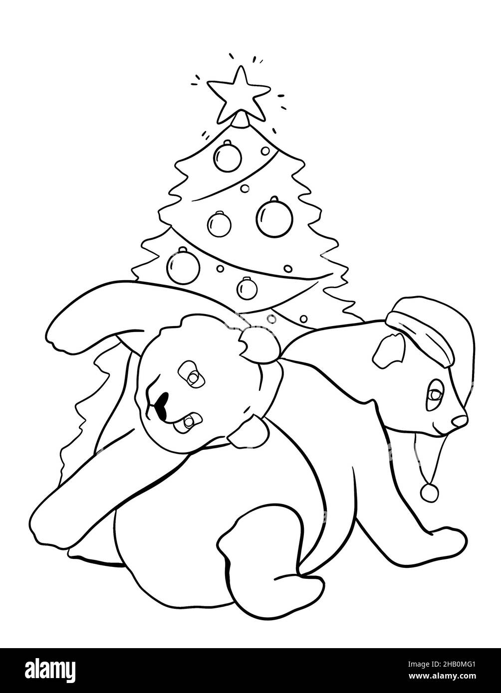 Christmas panda coloring pages