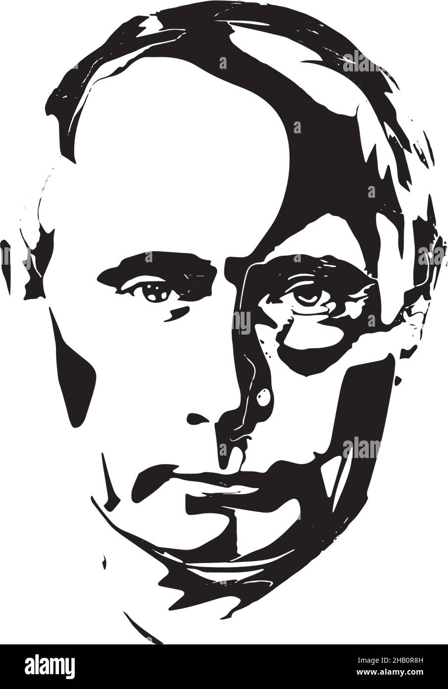 Russia politics president Putin dark image Stock Vector