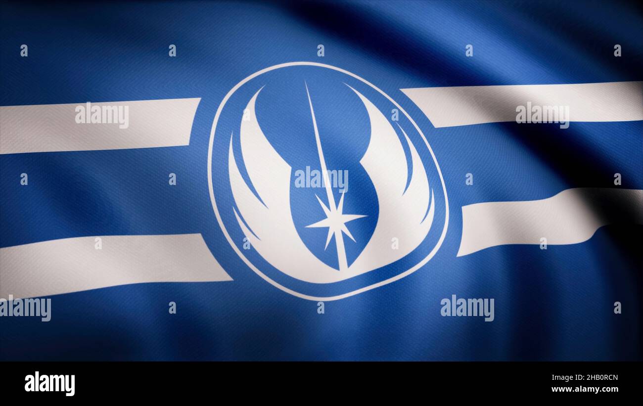 The animation of the flag of the Jedi Order Symbol. The star Wars theme